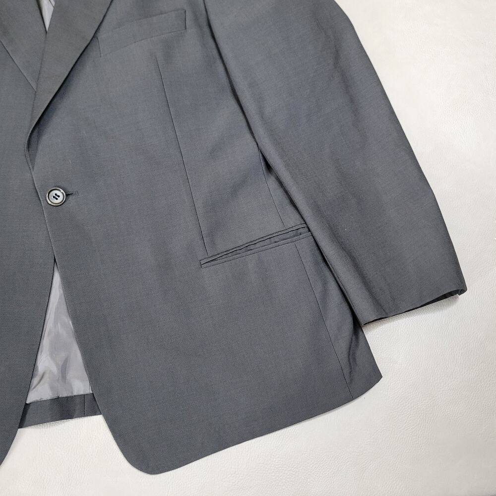 VTG Hugo Boss Sport Coat Jacket Blazer Mens 43R One Button USA Made Wool Gray - Picture 2 of 8